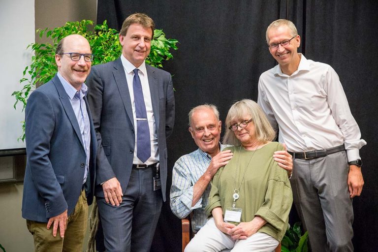 Drs. Rainer Storb and Beverly Torok-Storb (both seated) sat on the board of the Friends of José Carreras International Leukemia Foundation, which funds the José Carreras/E. Donnall Thomas Endowed Chair for Cancer Research.